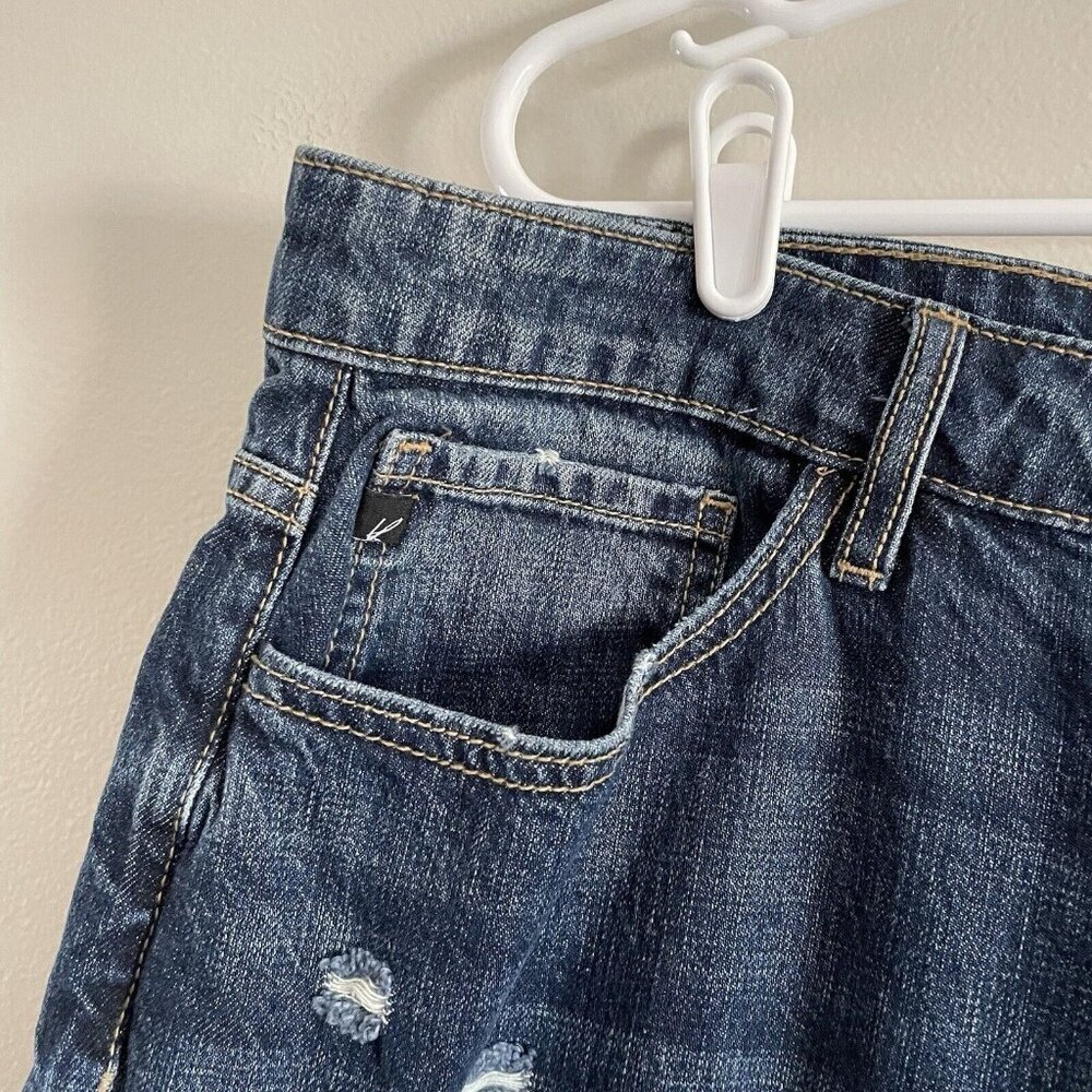 KanCan Womn 3XL Dark Wash Distressed Denim Relaxed High Rise Girlfriend Jean NWT - Picture 5 of 12